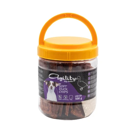 AGILITY Chips, XS-XL, Pato, cubo recompensas perros, 500g