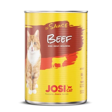 JOSICAT, Carne de vaca, comida húmeda en lata, (en salsa), bax, 415g x 12pcs