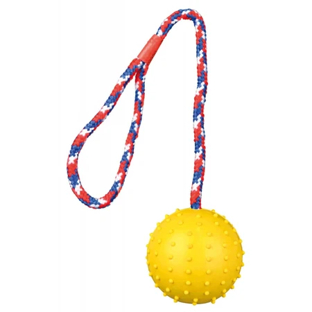 TRIXIE, toy ball with string for dogs, rubber, 7cm x 30cm, multicolor