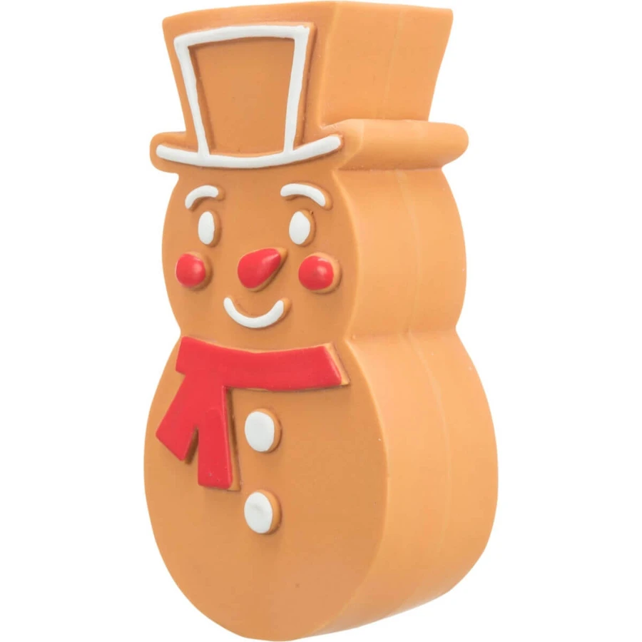 TRIXIE Christmas Sweet Gingerbread, dog fetch toy XS-XL, with sound, latex, brown, 11cm