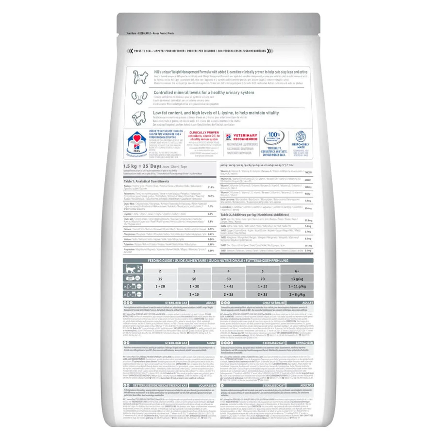 HILL'S Science Plan Sterilized, Lachs, Trockenfutter für sterilisierte Katzen, 300g
