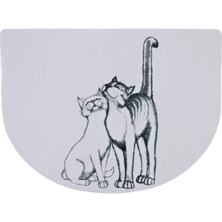 TRIXIE Love Cat, tapis pour chat, asymétrique, antidérapant, plastique, blanc, 1 pièce 40x30cm