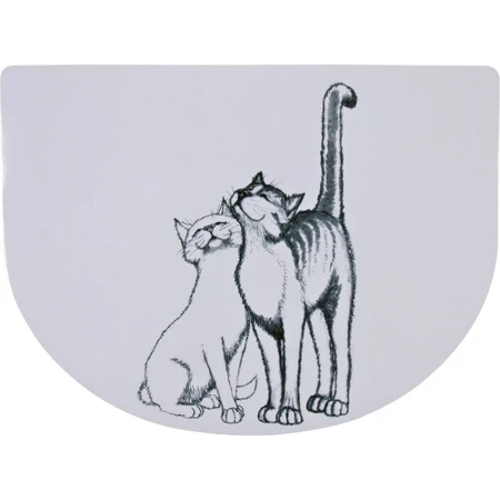 TRIXIE Love Cat, tapis pour chat, asymétrique, antidérapant, plastique, blanc, 1 pièce 40x30cm