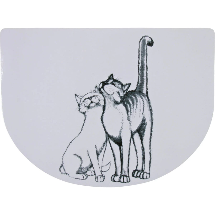 TRIXIE Love Cat, tapis pour chat, asymétrique, antidérapant, plastique, blanc, 1 pièce 40x30cm
