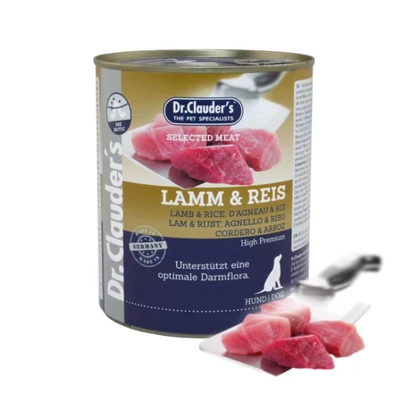 DR. CLAUDER'S Selected Meat, XS-XL, Honing Rijst nat hondenvoer in blik, (op eigen sap), 800g