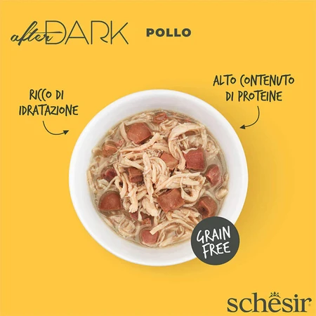 SCHESIR After Dark, Kip, graanvrij natvoer in blik, (in soep), 80g
