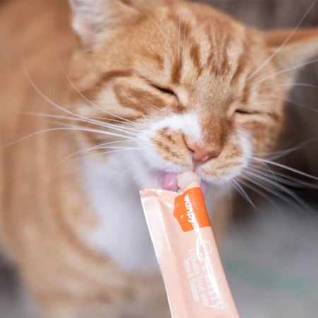 WANPY Creamy Treat, Atún y Salmón, bolsa de recompensa para gatos, (puré), 700g