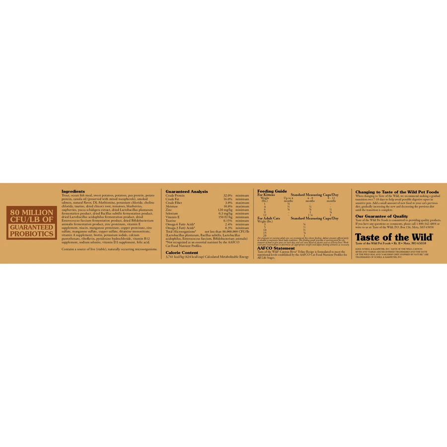 TASTE OF THE WILD Canyon River, Trucha y Salmón, pienso sin cereales, 2kg