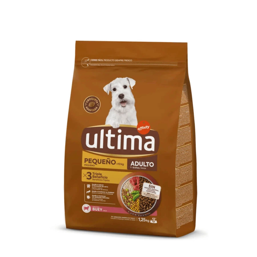 ULTIMA Small Adult, XS-S, Rindfleisch, Trockenfutter Hunde, 1,25kg
