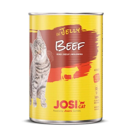 JOSICAT, Rindfleisch, Katzennassfutter in Dosen, (in Aspik), 400g x 12