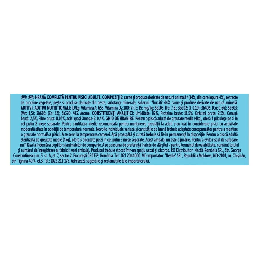 PURINA Felix Fantastic, Rabbit, sachet wet cat food, (in aspic), 85g