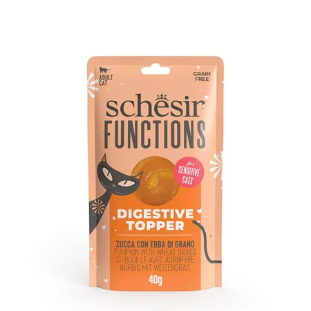 SCHESIR Functions Digestive Topper, Kürbis, Sachet getreidefreies Katzennassfutter, Verdauungssystem, (Topping), 40g