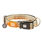 MAX & MOLLY Smart ID Ethnic, dog collar, adjustable, polyester, beige, trident buckle, S(28-45 x 1.5cm)