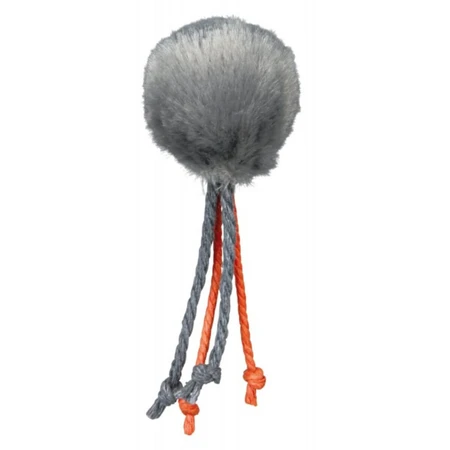 Trixie, ball with bell and string, toy, cats, plush, multicolor, 4cm
