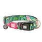 MAX &amp; MOLLY Smart ID Tropical, collar de perro, ajustable, poliéster, verde, hebilla tridente, XS(22-35 x 1cm)