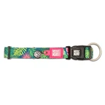 MAX & MOLLY Smart ID Tropical, dog collar, adjustable, polyester, green, trident buckle, XS(22-35 x 1cm)