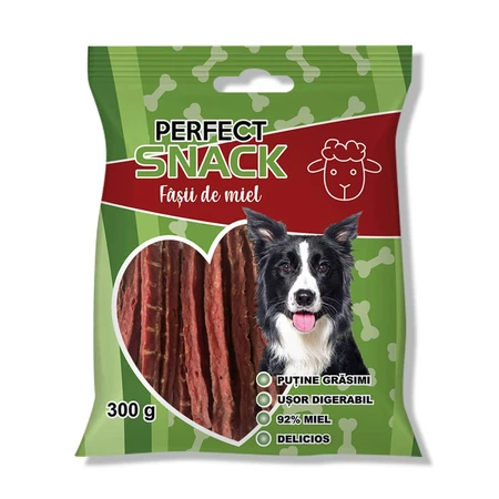 PERFECT SNACK Strips, XS-XL, Lamm, Belohnungsbeutel für Hunde, 300g