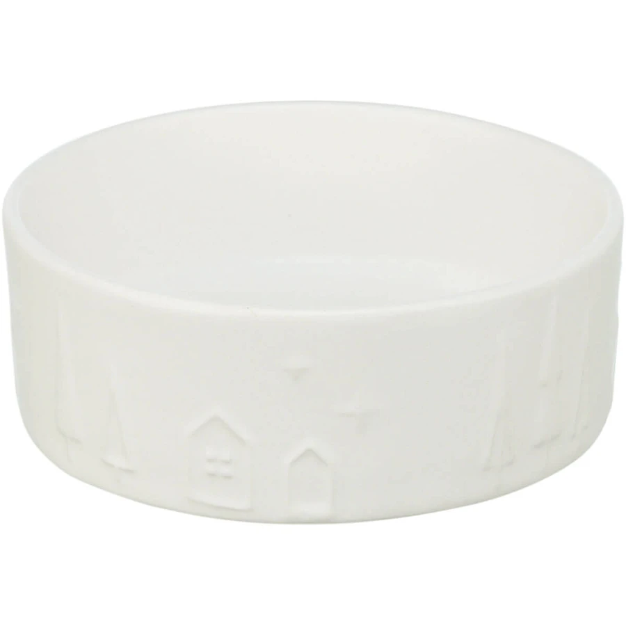 TRIXIE Christmas, dog bowl, round, ceramic, white, 1.4l, ⌀20cm