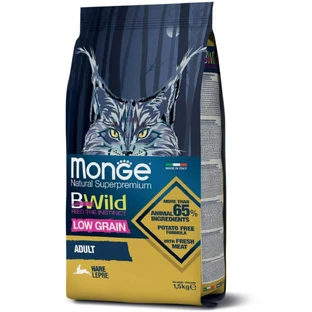 MONGE BWild, Kaninchen, getreidearmes Trockenfutter für Katzen, 1,5kg