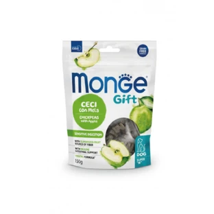 MONGE Gift Super M Gevoelige Spijsvertering, XS-XL, Kikkererwten en Appels, functionele graanvrije beloningszak voor honden, spijsverteringsstelsel, 150g