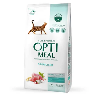 OPTIMEAL Sterilized, Turkey, dry food for sterilized cats, 1.5kg