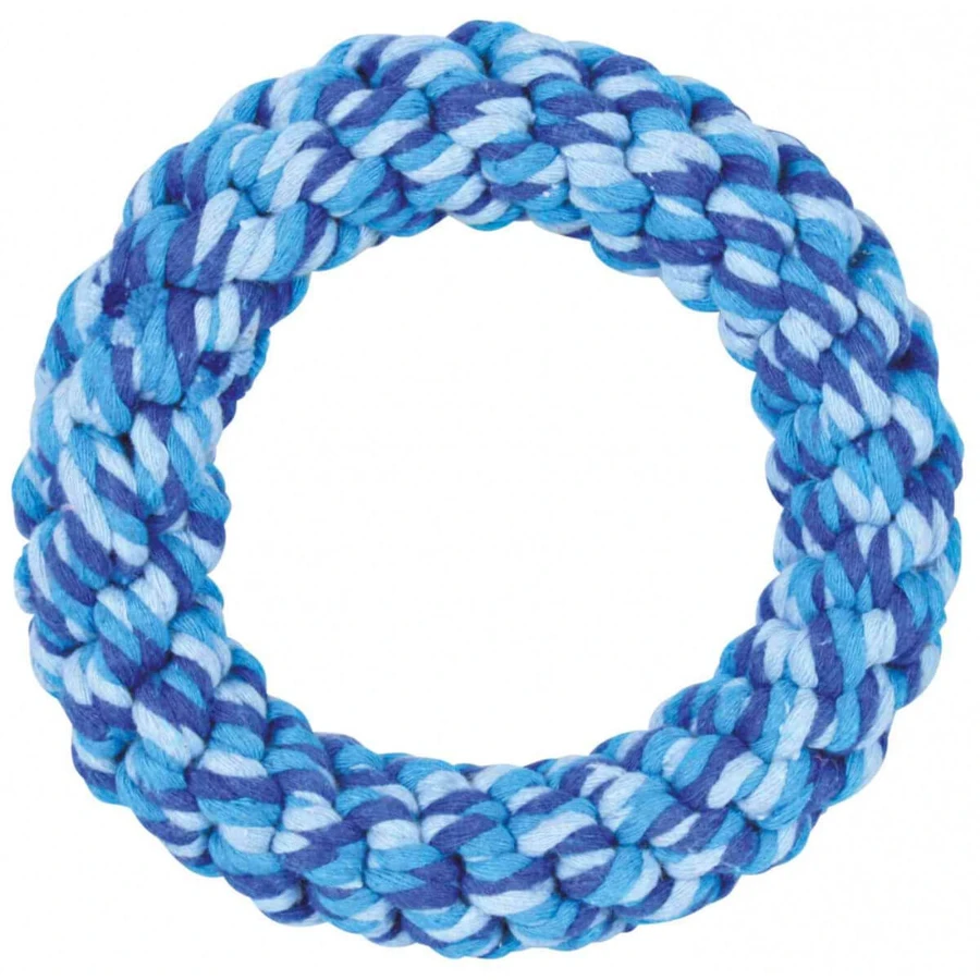 TRIXIE, juguete de aro de cuerda para perros, 14 cm, multicolor