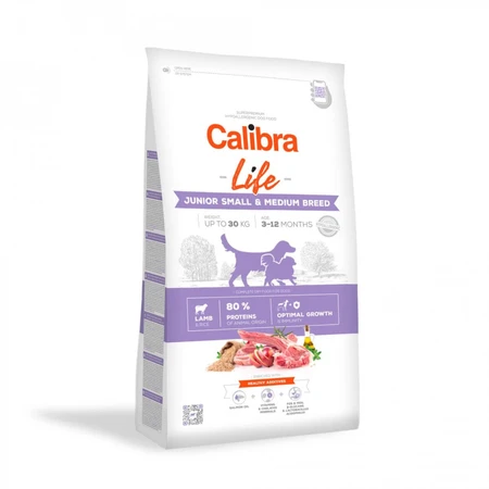CALIBRA Life Junior Razas Pequeñas y Medianas, XS-M, Cordero, alimento seco para perros junior, 2,5kg