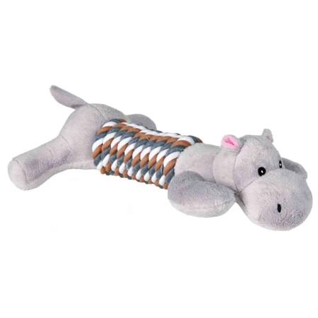 Trixie, hondenspeeltje met hondenkoord, met geluid, pluche, 32cm, veelkleurig