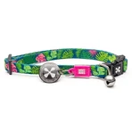 MAX & MOLLY Smart ID Tropical, collier pour chat, réglable, polyester, vert, boucle trident, 22-35 x 1cm