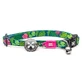 MAX & MOLLY Smart ID Tropical, collier pour chat, réglable, polyester, vert, boucle trident, 22-35 x 1cm