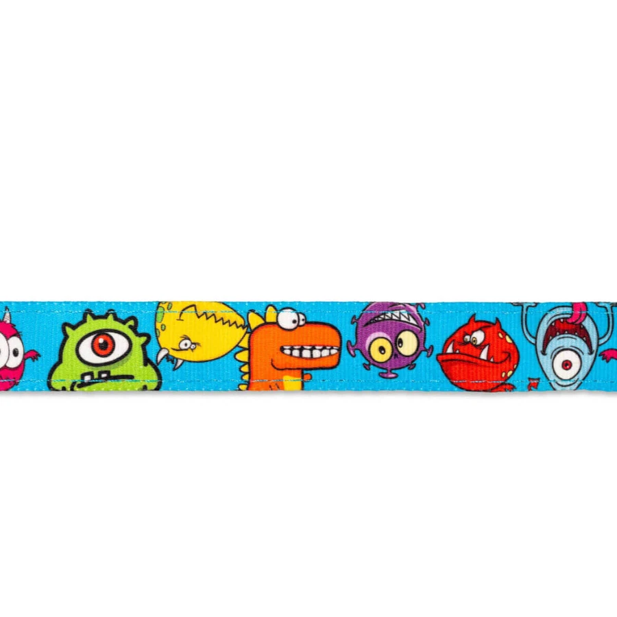MAX & MOLLY Little Monsters, double harness (chest & back) for dogs, polyester, blue, trident buckle, S(43-53 x 1.5cm)