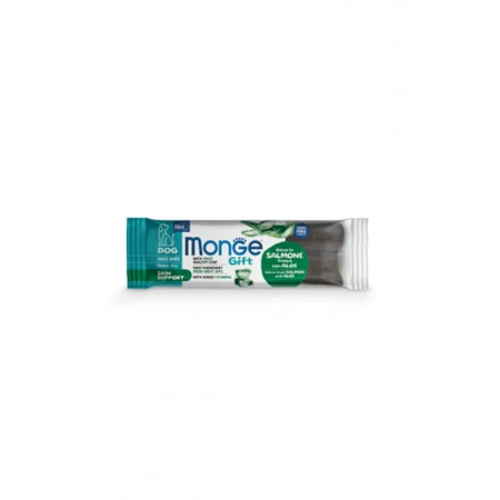 MONGE MONGE Gift Skin Support Meat Bars, XS-XL, Lachs und Aloe Vera, funktioneller getreidefreier Belohnungsbeutel für Hunde, Haut & Fell, 40g
