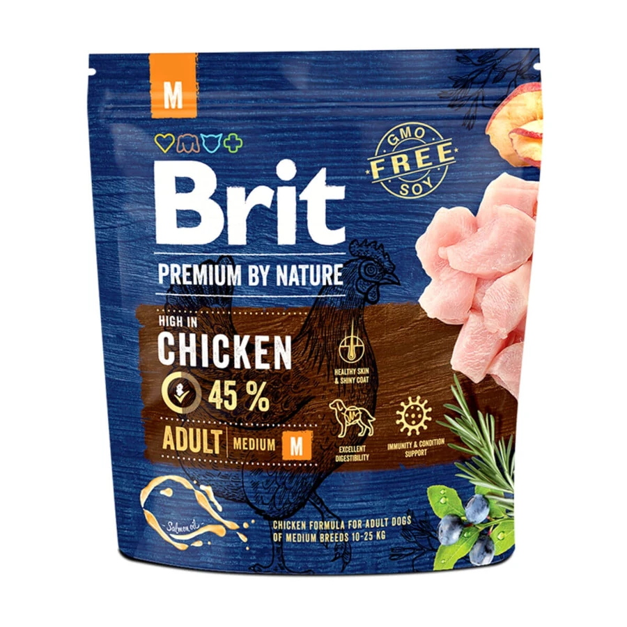 BRIT Premium By Nature Adult Medium Breed, M, Chicken, dry dog food, 1kg
