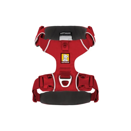 RUFFWEAR Front Rage Red Canyon, harnais double (poitrail et dos) dressage chien, réglable, réfléchissant, rouge, M(69-81cm)