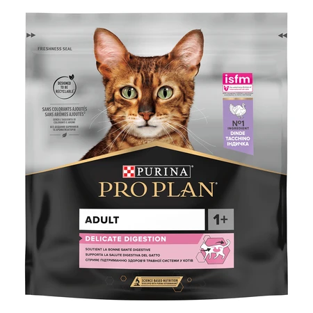 PURINA Pro Plan Delicate OptiDigest Adult, Turkey, croquettes pour chat, sensibilités digestives, 400g