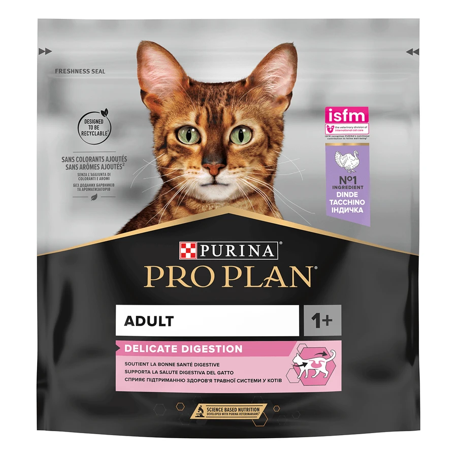 PURINA Pro Plan Delicate OptiDigest Adult, Turkey, croquettes pour chat, sensibilités digestives, 400g
