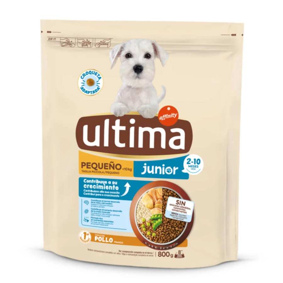 ULTIMA Small Junior, XS-S, Huhn, Trockenfutter für junge Hunde, 800g