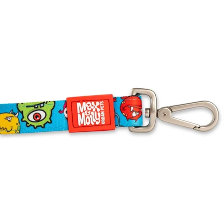 MAX & MOLLY Little Monsters, laisse pour chien, polyester, bleu, M(1.2m x 2cm)
