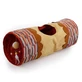 ALL FOR PAWS, tunnel pour chat, polyester, rouge et marron, 61 x 25 x 25 cm