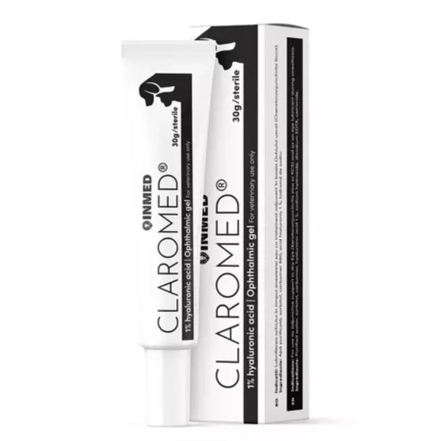 INMED Claromed, XS-XL, complément ophtalmique pour chiens et chats, tube, 30g gel
