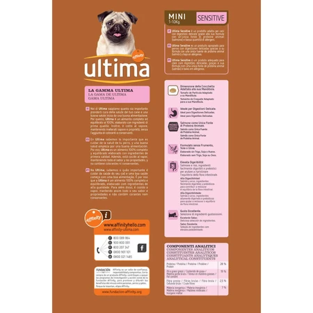 ULTIMA Small Digestive Wellbeing, XS-S, Lachs, Trockenfutter für Hunde, Verdauungssystem, 1,5kg