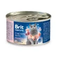 BRIT Premium By Nature, Pollo y Corazones, comida húmeda en lata para gatos, sin cereales y con una sola proteína, (paté), 200g