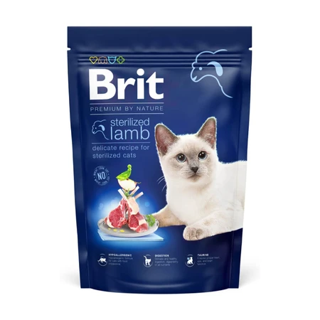 BRIT Premium by Nature Sterilized, Lamb, dry food for sterilized cats, 800g