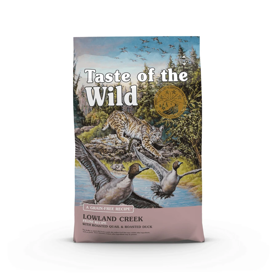 TASTE OF THE WILD Lowland Creek, Kwartel en Eend, graanvrij droogvoer voor katten, 2kg