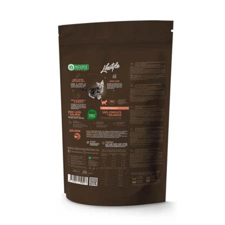 NATURES PROTECTION Lifestyle Kitten, saumon, nourriture sèche sans grain pour chats juniors, 400g
