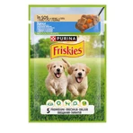 PURINA Friskies Junior, Pollo con zanahoria, sobre comida húmeda para perros, (en salsa), 85g