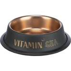 TRIXIE Be Nordic, gamelle pour chat, ronde, antidérapante, acier inoxydable, noir et or, 0,2l, ⌀15cm