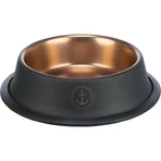 TRIXIE Be Nordic, gamelle pour chat, ronde, antidérapante, acier inoxydable, noir et or, 0,2l, ⌀15cm
