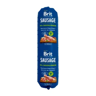 BRIT Premium, Huhn und Wild, Salami, getreidearmes Nassfutter für Hunde, 800g