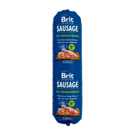 BRIT Premium, Huhn und Wild, Salami, getreidearmes Nassfutter für Hunde, 800g
